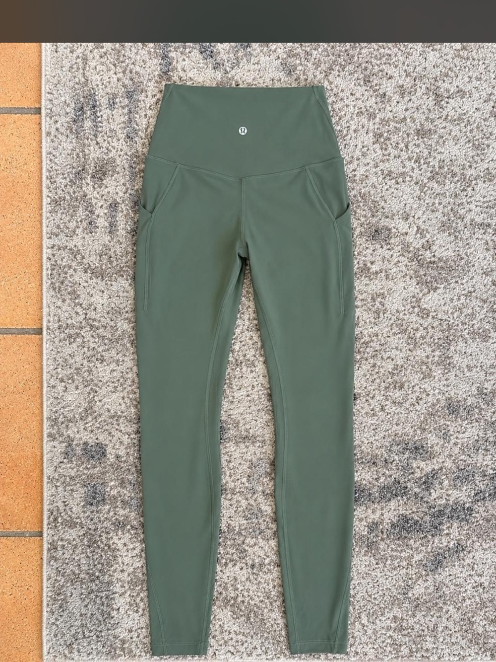 lululemon athletica Olive Green High-Rise Leggings with Side Pockets